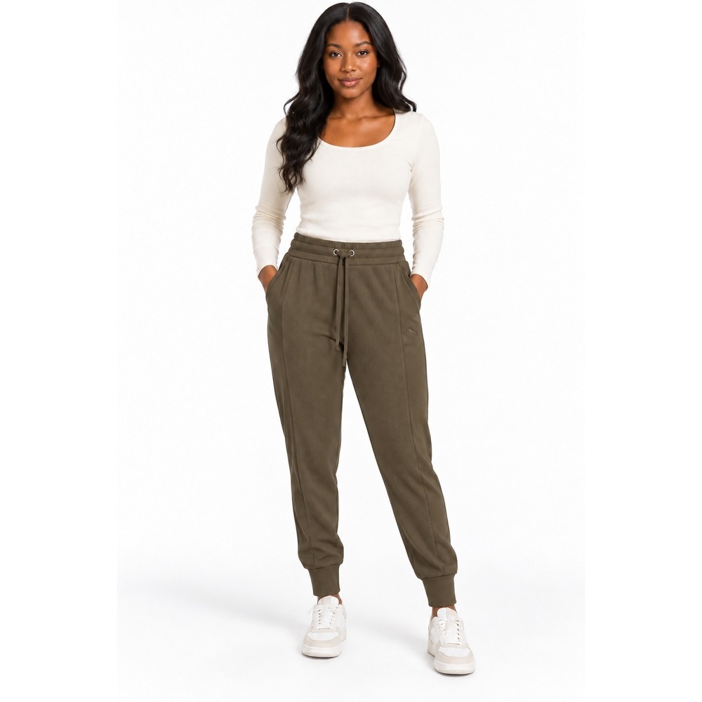 Puma Ribbed Joggers Olive Green Drawstring Sweatpants XL Retro Fairycore 114-36